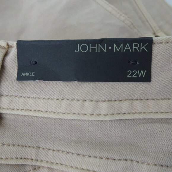 John Mark Ankle Jeans Women's 22W Beige Denim Stretch Boho Raw Hem Festival - Picture 9 of 14